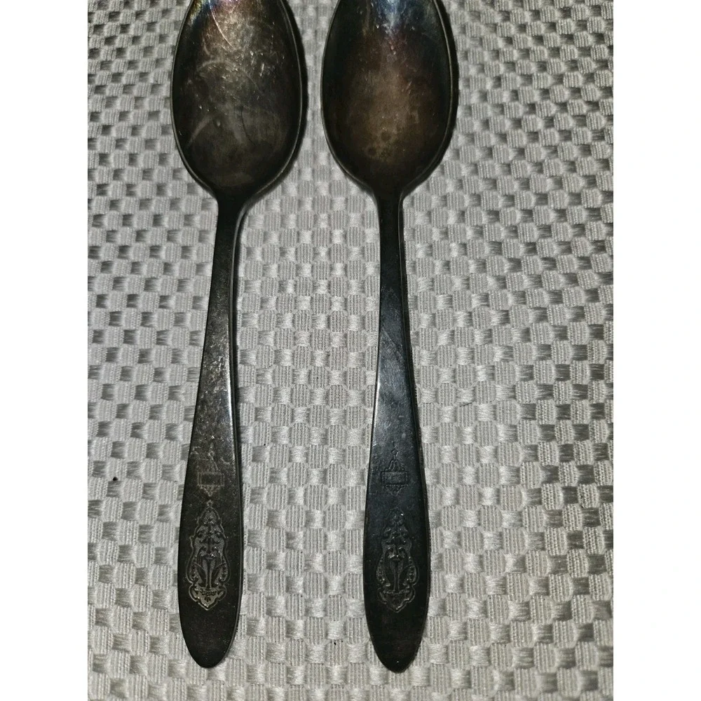 Antique Silver Plated Spoons Set Of 2 Community Plate